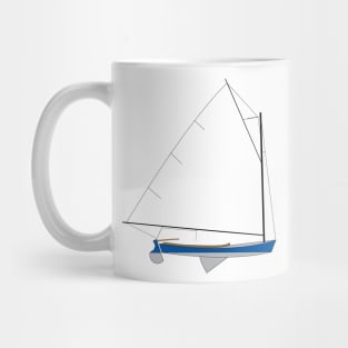 Cotuit Skiff Sailboat - Dark Blue Mug